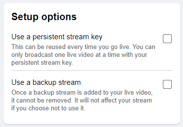 Screenshot Of Facebook Live Setting