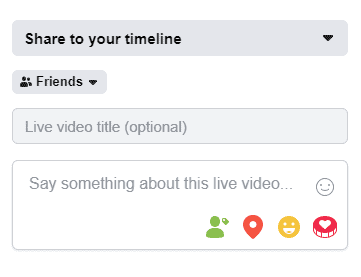Screenshot Of Facebook Live Setting