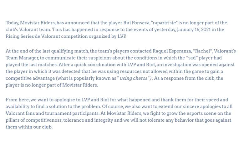 Movistar Statement